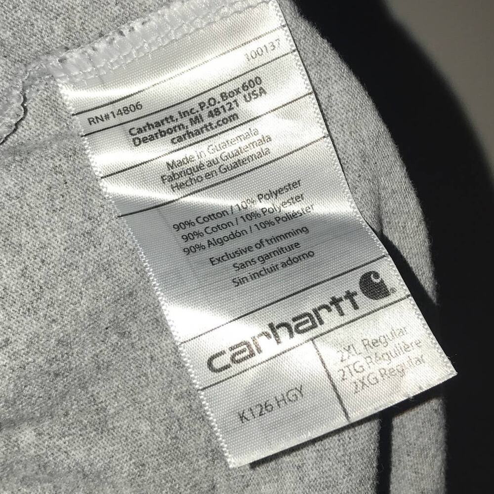 Carhartt Men's Grey Long Sleeve Chest Pocket Tee Shirt - Picture 8 of 9